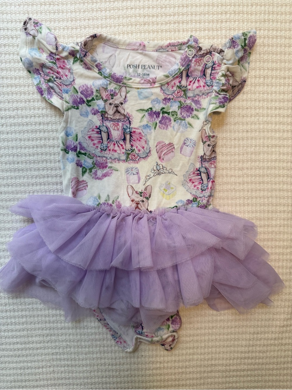 RARE Posh Peanut Elizabeth Frenchie Lavender Floral Ballerina Tutu Romper